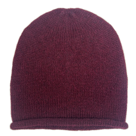 Essential Knit Alpaca Beanie in Wine