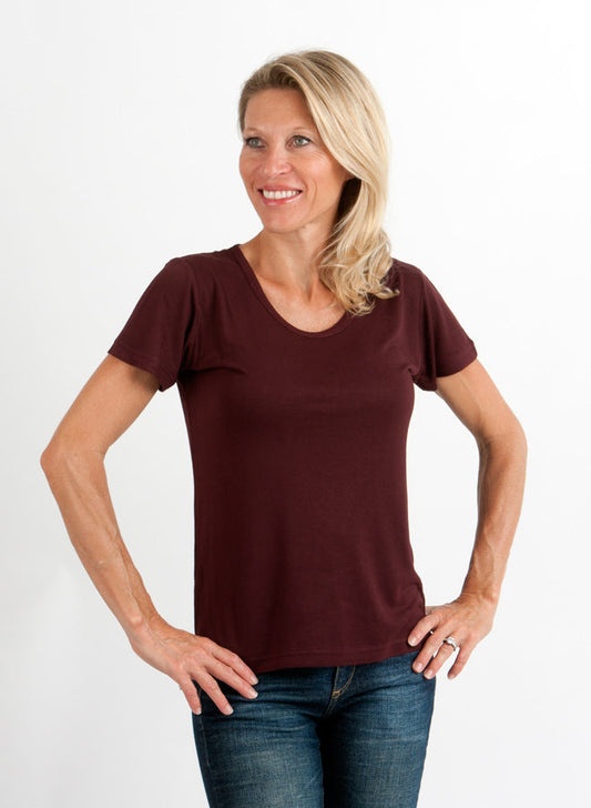 Organic Bamboo/Cotton Scoop Neck Tee in multiple colors
