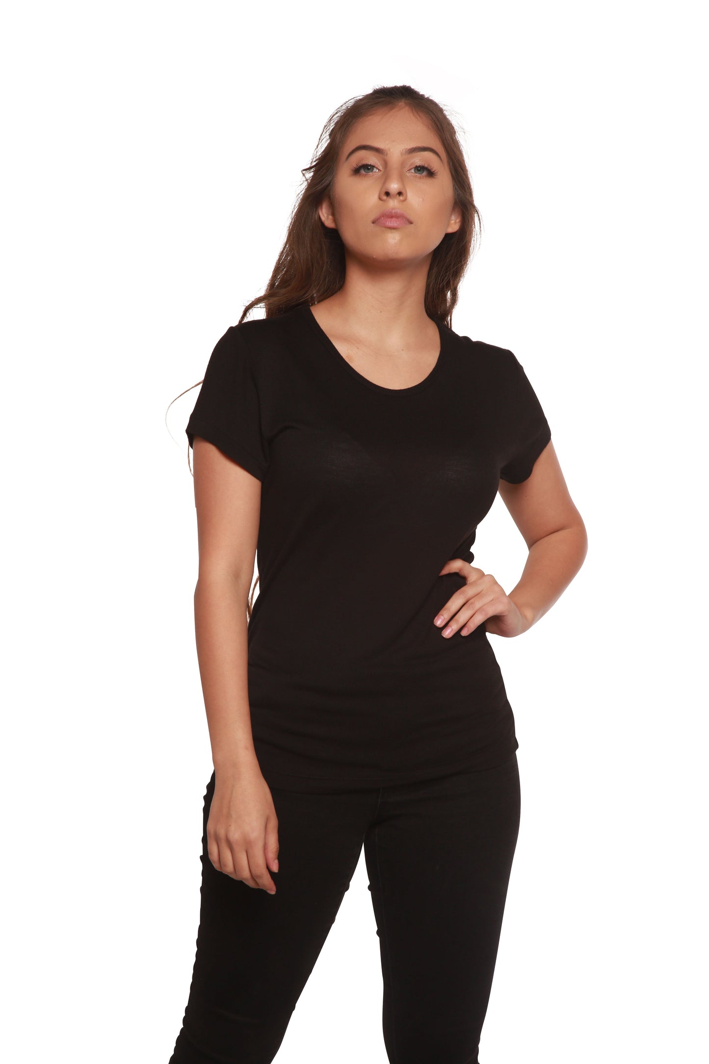 Organic Bamboo/Cotton Scoop Neck Tee in multiple colors
