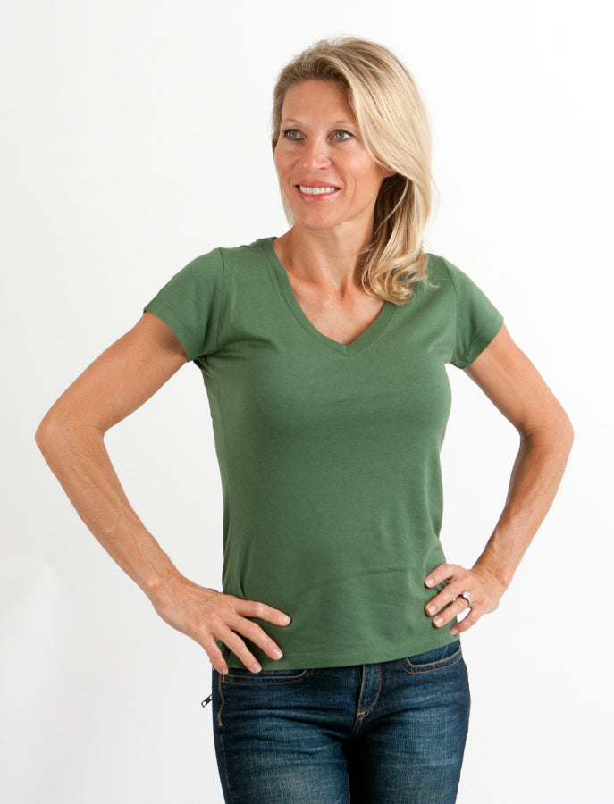 Organic Bamboo Cotton V-Neck Tee
