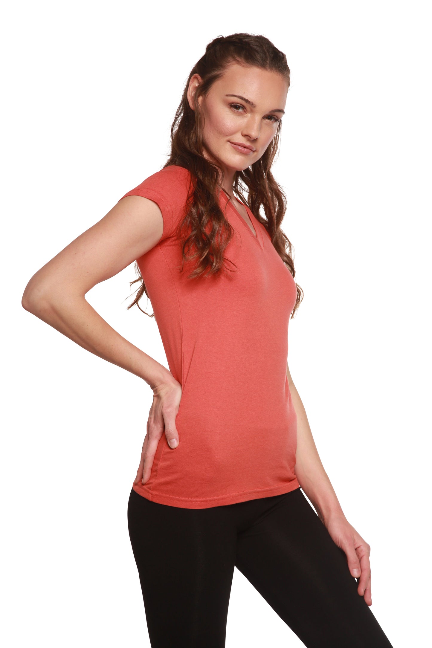 Organic Bamboo Cotton V-Neck Tee
