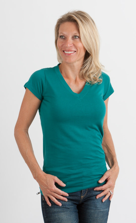 Organic Bamboo Cotton V-Neck Tee
