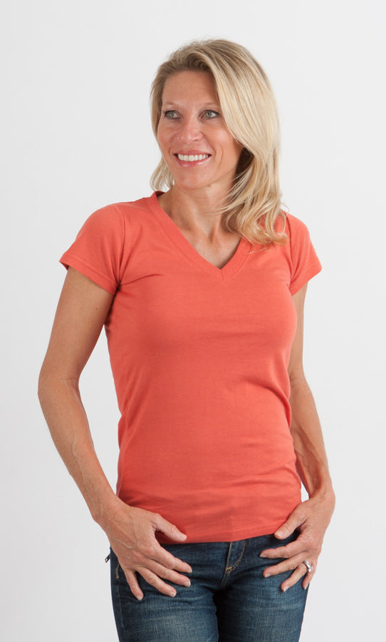 Organic Bamboo Cotton V-Neck Tee