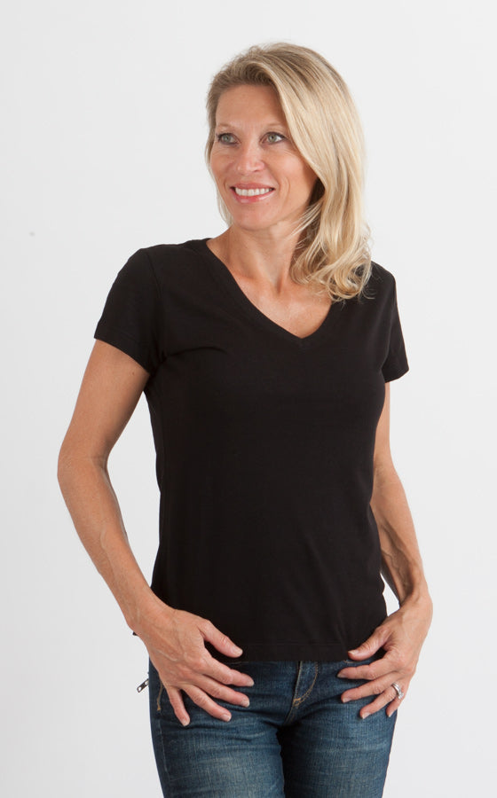 Organic Bamboo Cotton V-Neck Tee