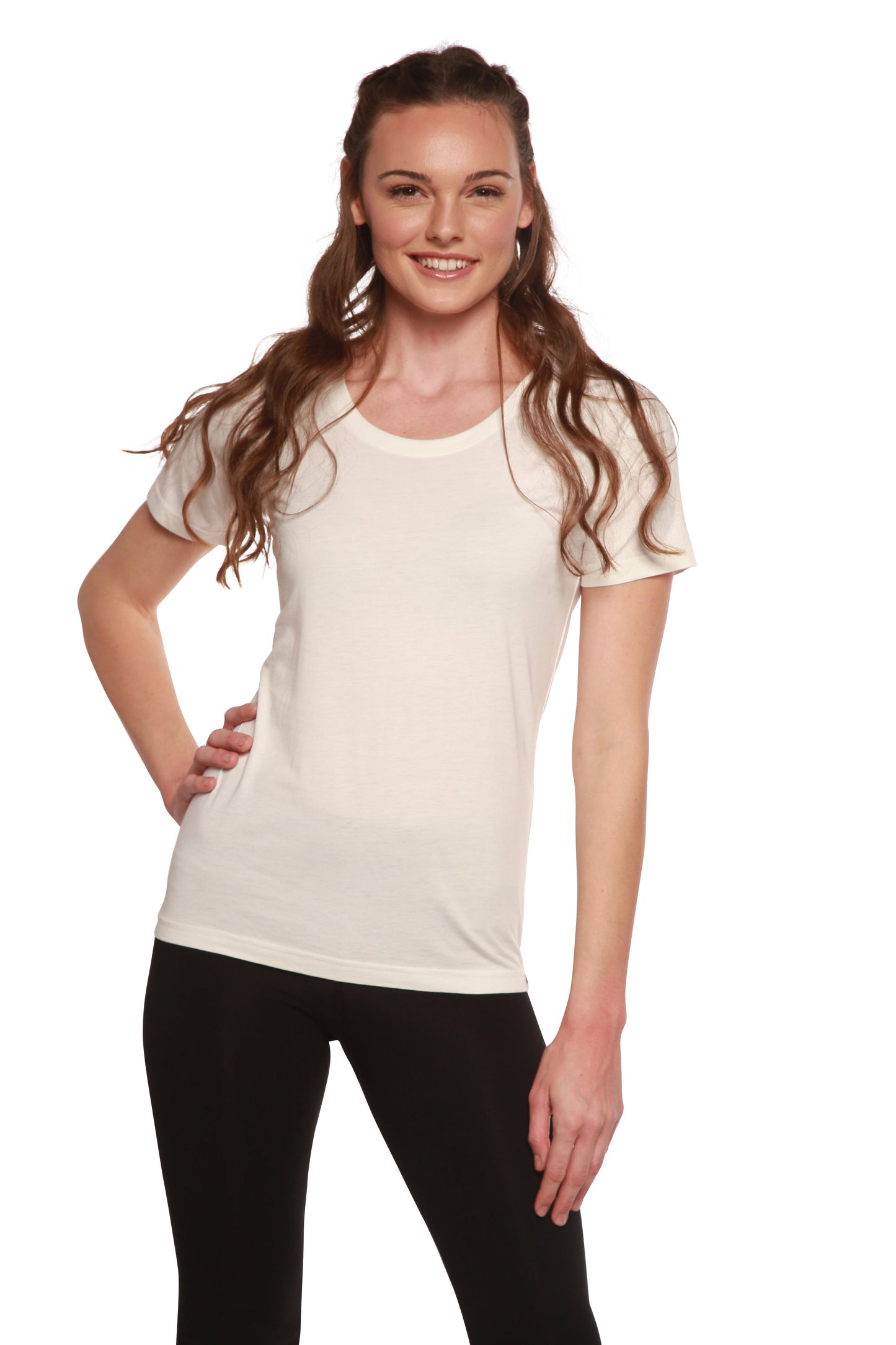 Organic Bamboo/Cotton Scoop Neck Tee inmultiple colors